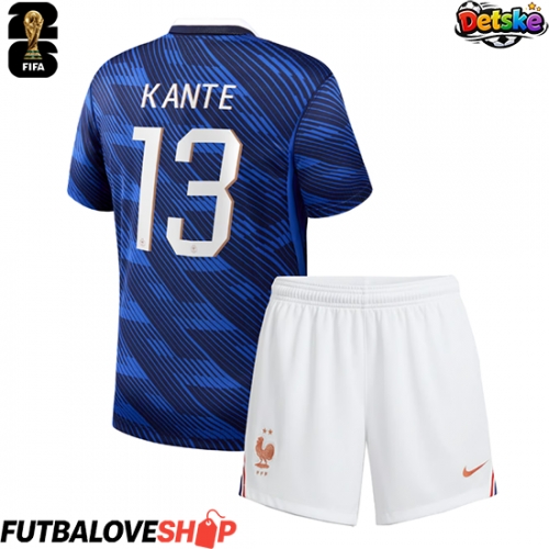 Dres Francúzsko Kante #13 Domáci pre deti MS 2026 Krátky Rukáv (+ trenírky)